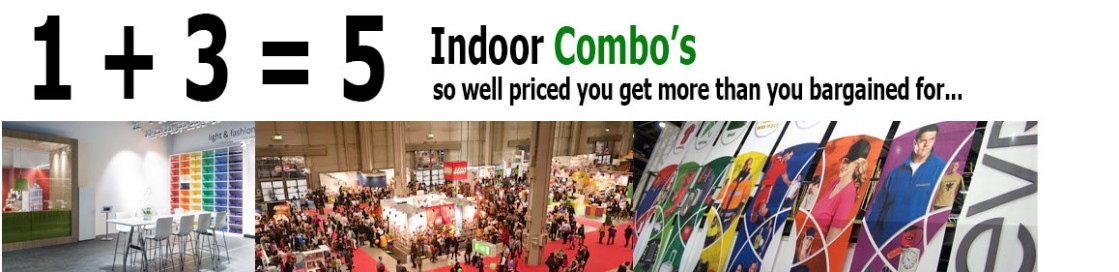 Indoor display combo deals. Best prices in Africa Custom talored indoor banners and display deals sold to the trade and industry.