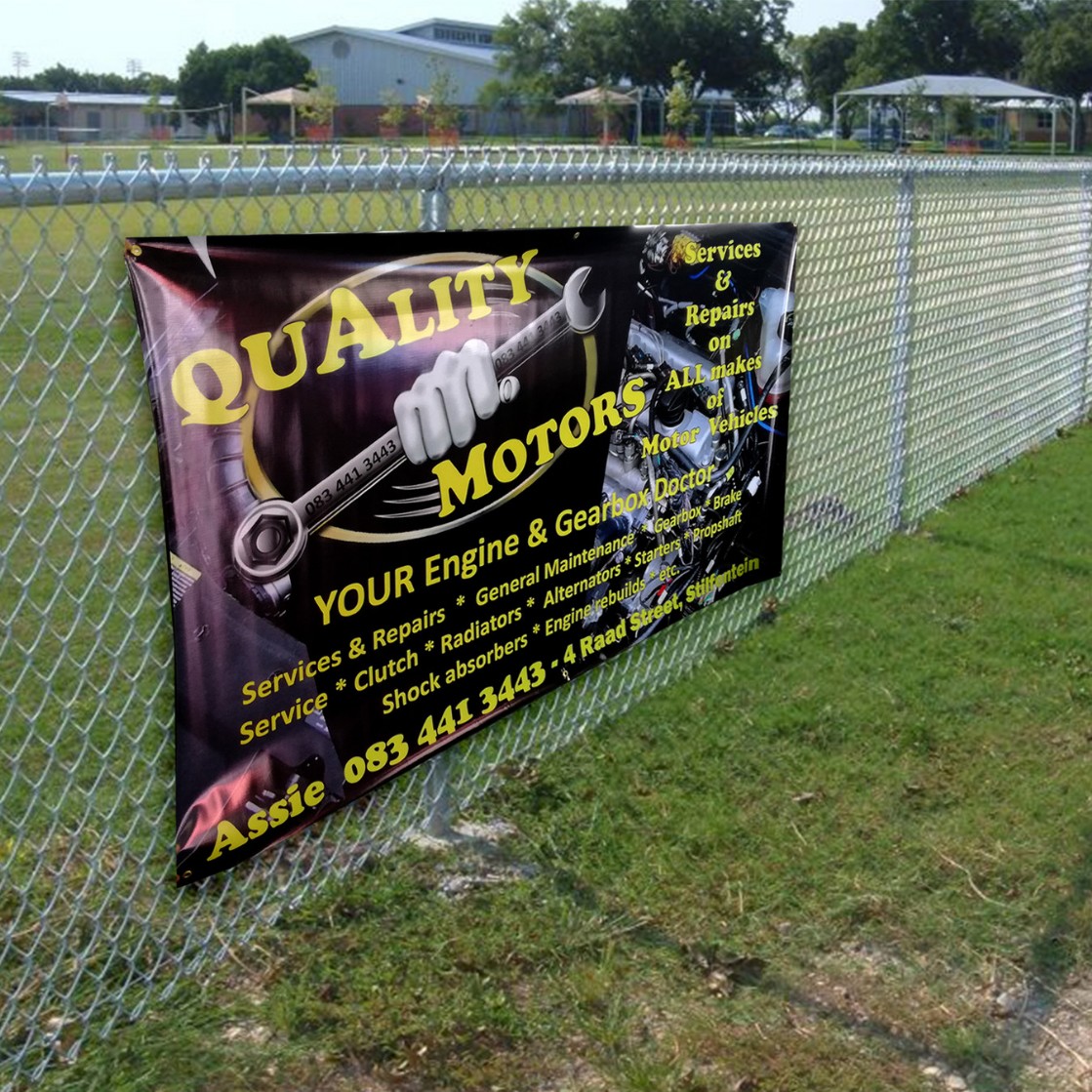 PVC and Fabric fence banners and fance wraps Fence wraps and PVC banners sold at below market related prices.
