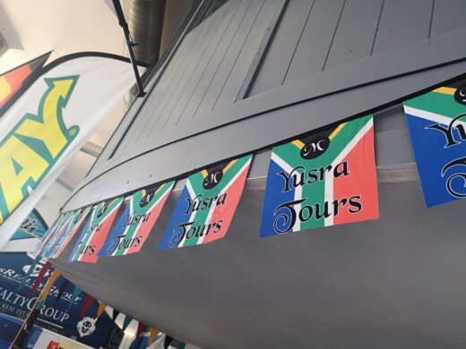 Dye sublimated Flags and banners archives and branded gazebos and much more made to order Our pricelist for all flags and banners and gazebos are on our website. Banners & Flags made to order. Kindly have a look and scroll through our fals and banner website as we have many actual photos. We also print photo blankets, tablecloths, directors chairs, parasols, sublimated shirts and office and casual shirts and apparel.