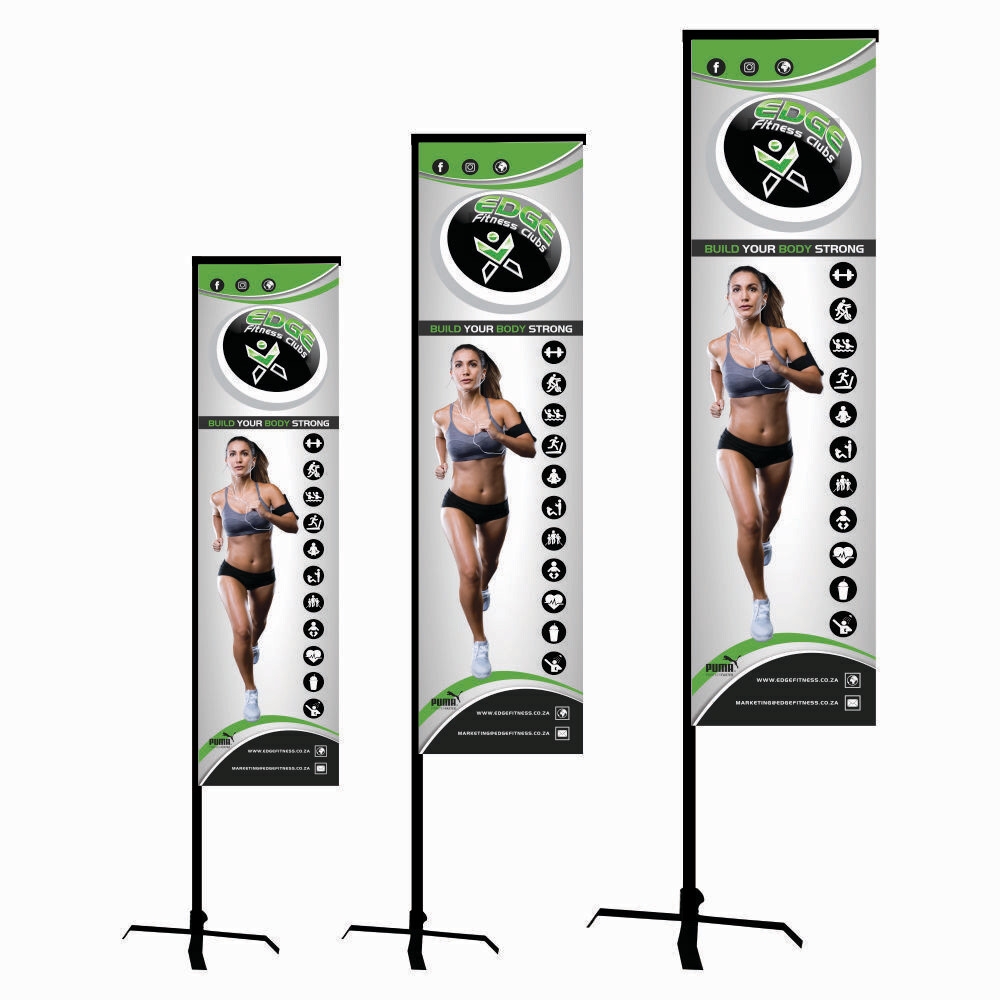 We print and manufacture the banner and system inhouse.