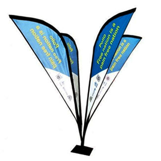 Just flags and banners and other branded display media supplier to the industry,