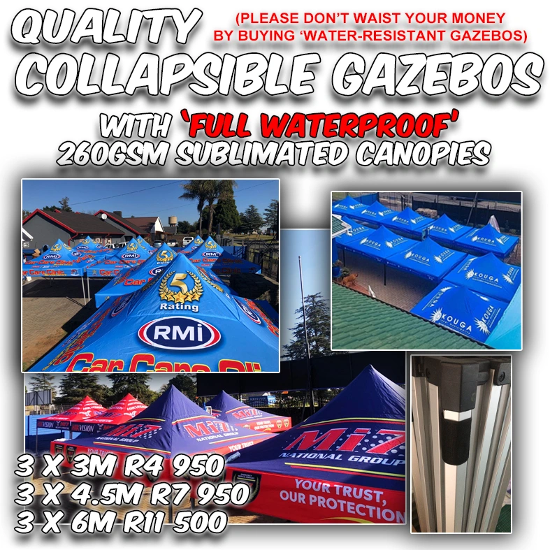 Quality branded gazebos made to order We are the largest branded gazebo factory in South Africa and supply direct