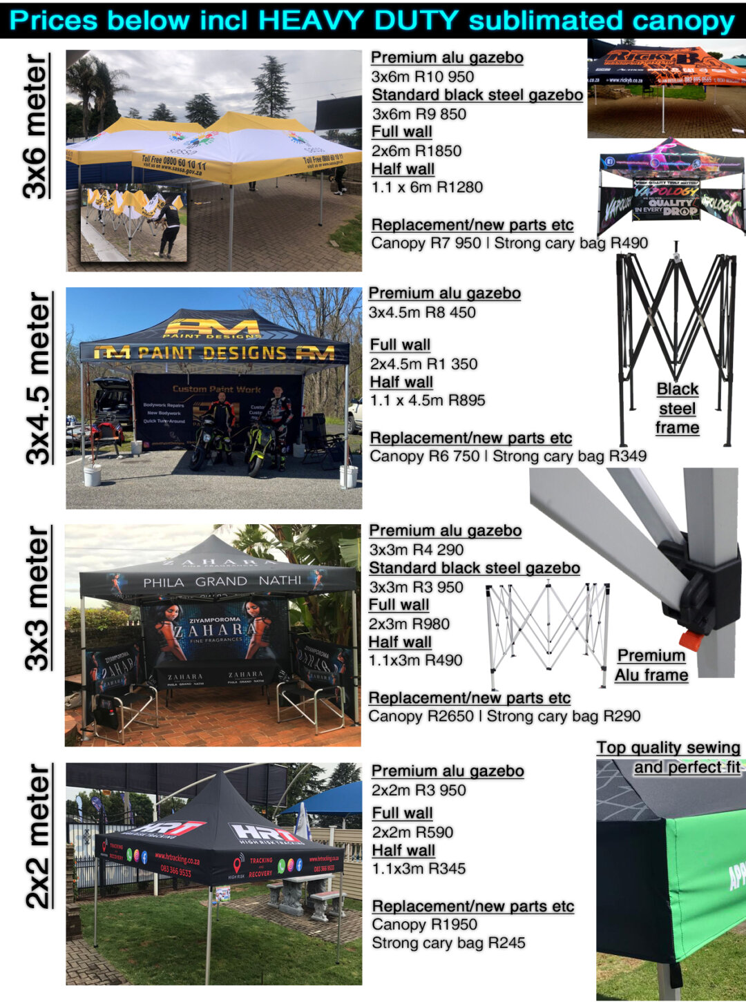 Quality branded gazebos made to order We are the largest branded gazebo factory in South Africa and supply direct